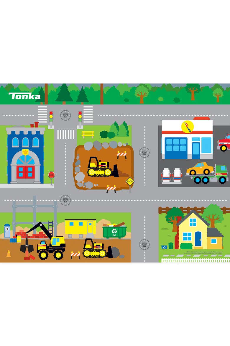 Deluxe Tonka Floor Playmat & Toy Car, Main, color, Multicolored