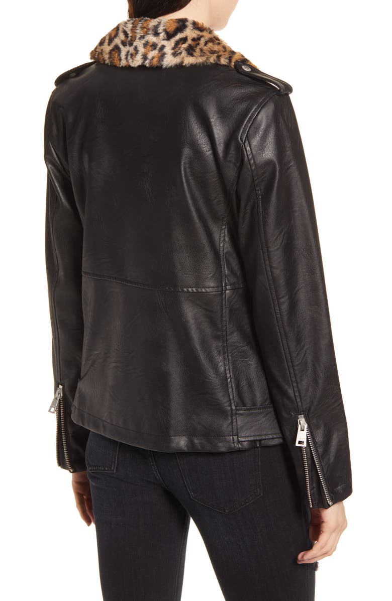 Levi's<sup>®</sup> Oversize Faux Leather Moto Jacket with Faux Fur Trim, Alternate, color, 