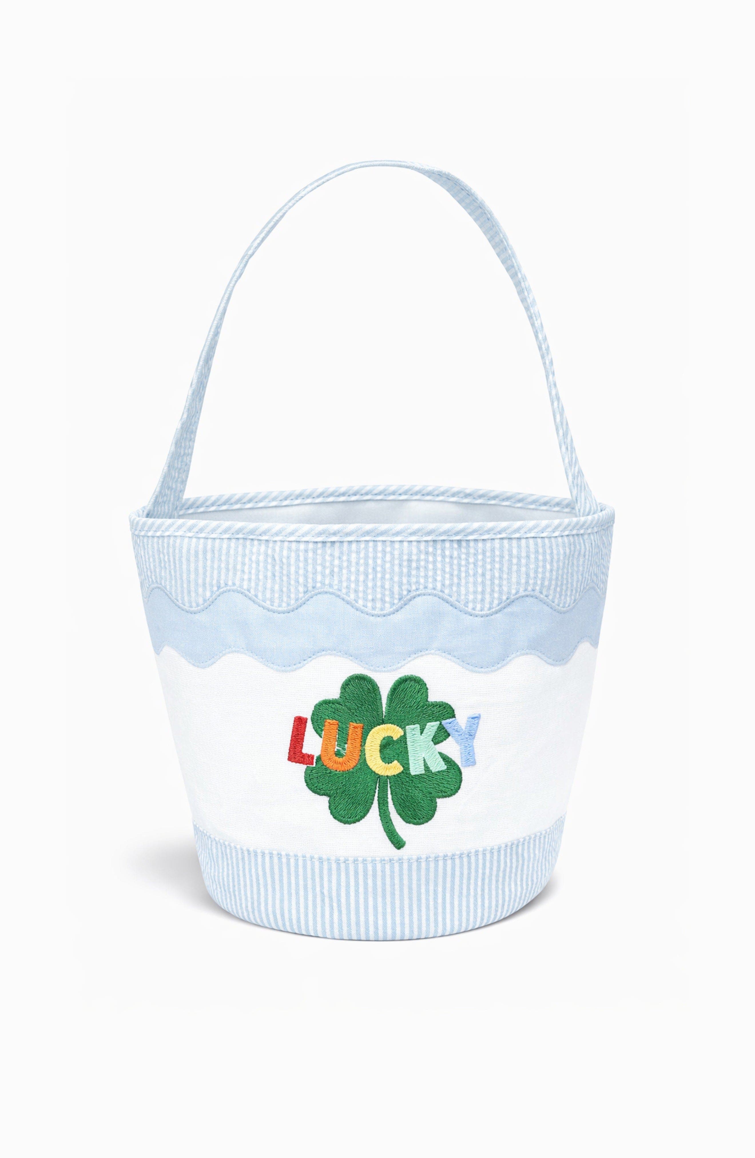 Bits & Bows Lucky Shamrock Gift Tote, Main, color, Blue