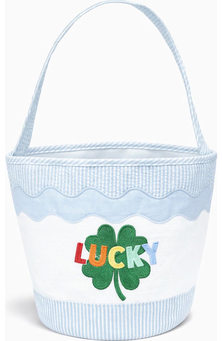 Bits & Bows Lucky Shamrock Gift Tote, Main, color, Blue