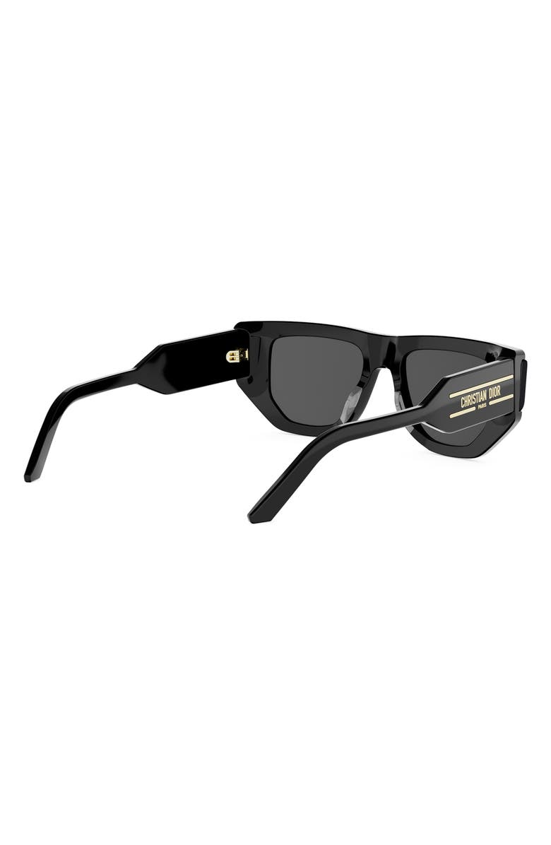 DIOR Signature S15I 63mm Oversize Cat Eye Sunglasses, Alternate, color, Shiny Black / Smoke