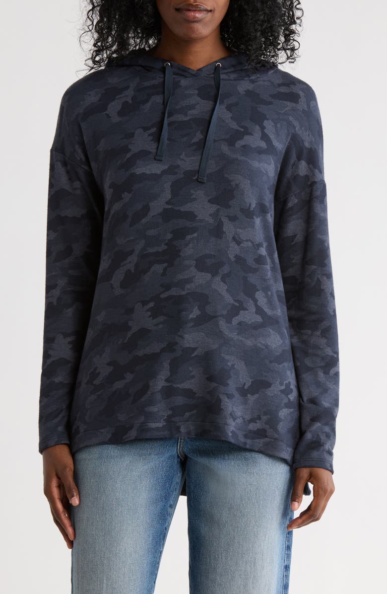matty m. High-Low Hem Hoodie, Main, color, Heather Navy.