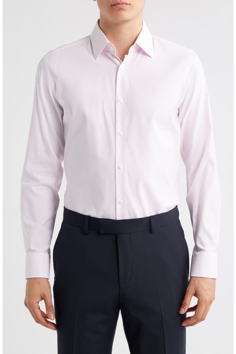 Hank Kent Slim Fit Performance Stretch Dress Shirt, Main, color, OPEN PINK