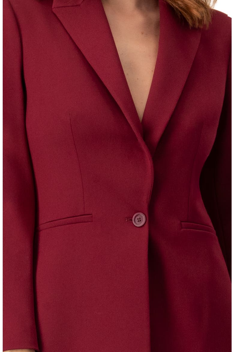 Tailored Single-Button Blazer, Alternate, color, Wine
