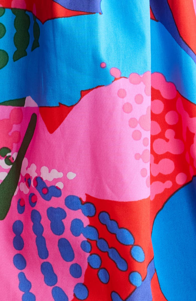 SUGARLIPS Exene Floral Wynette Tiered Cotton Midi Dress, Alternate, color, Pink-Blue-Green