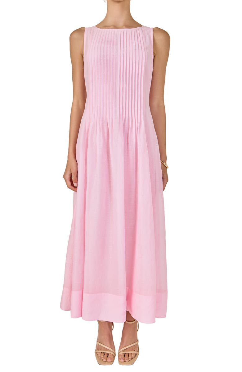 Endless Rose Pleat Bodice Sleeveless Dress, Alternate, color, Pink