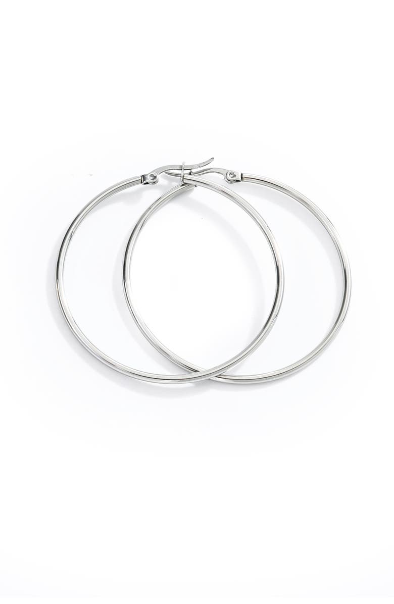 Mint & Lily Lynette Large Hoop Earrings, Alternate, color, Silver