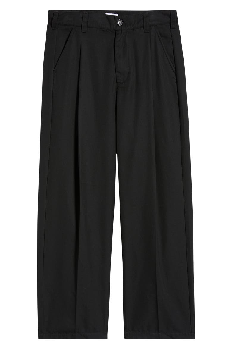 Otis Pleated Twill Pants, Alternate, color, BLACK