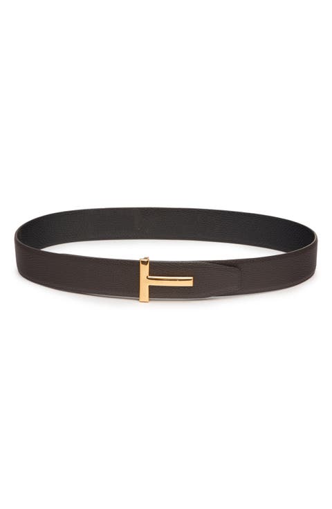 T Icon Reversible Soft Grain Leather Belt