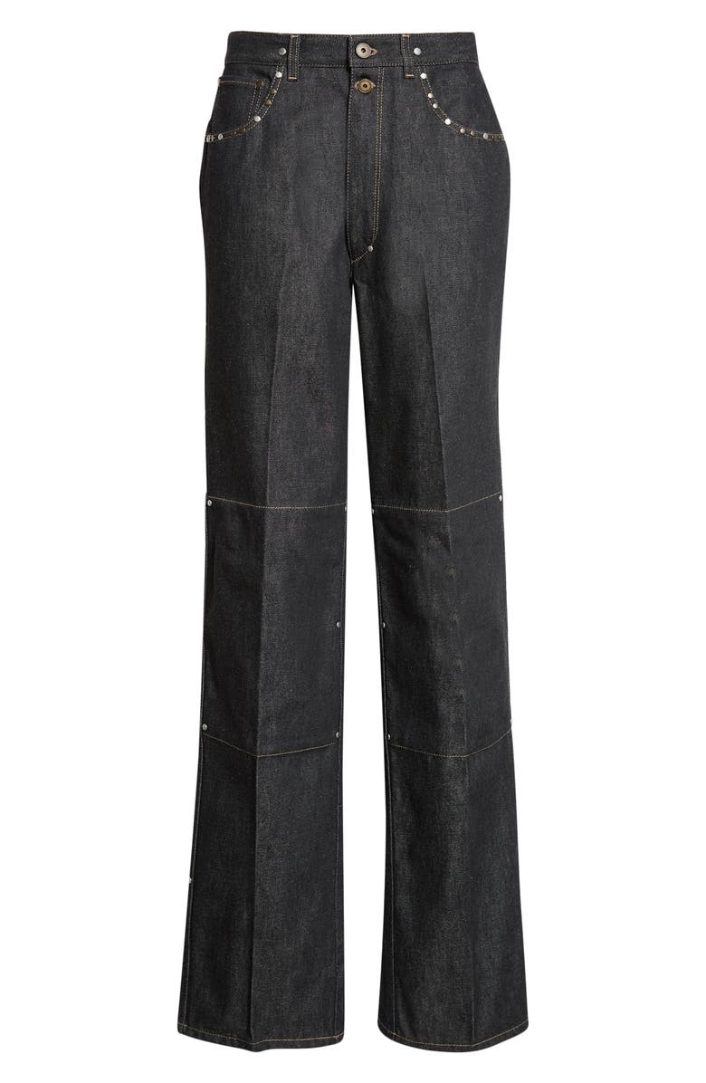 Lemaire Studded High Waist Straight Leg Jeans, Main, color, Slate