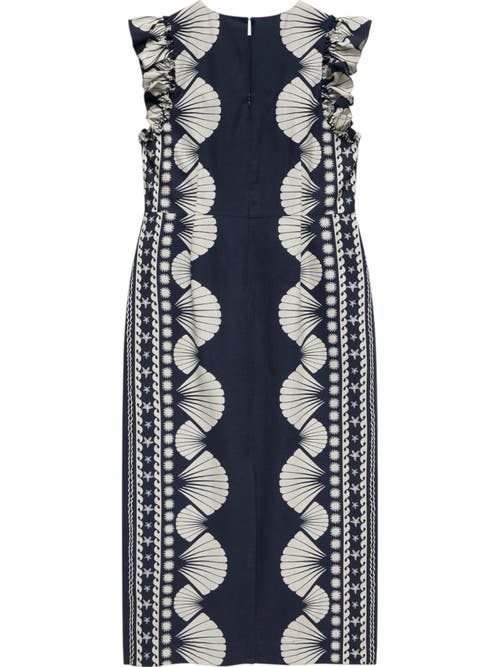 MINT VELVET MINT VELVET SHELL PRINT COLUMN MIDI DRESS 
