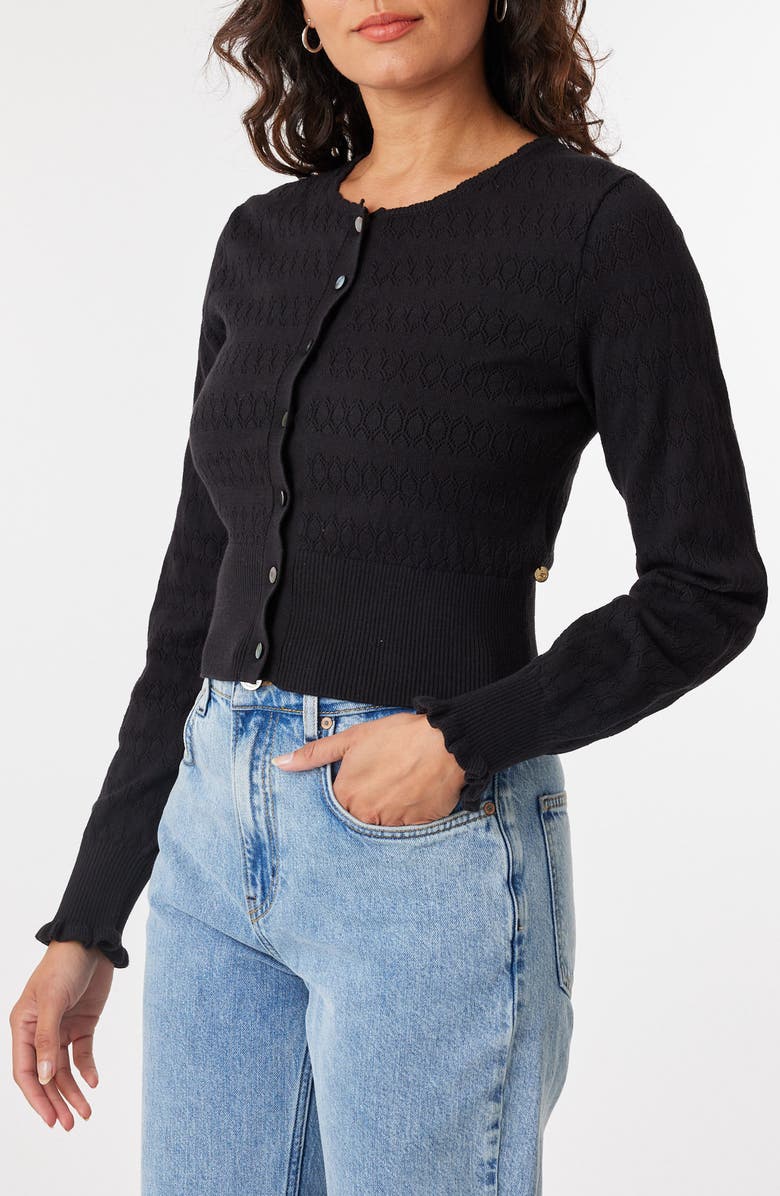 Scotch & Soda Pointelle Stitch Cotton Blend Cardigan, Alternate, color, 