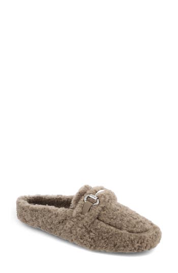 Mia Harmonie Faux Shearling Bit Slipper In Brown