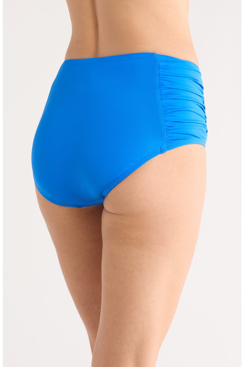 Shirred Bikini Bottoms, Alternate, color, COBALT