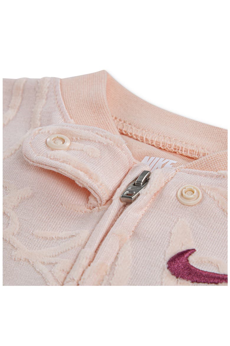 Swoosh Zip Footie, Alternate, color, WASHED CORAL