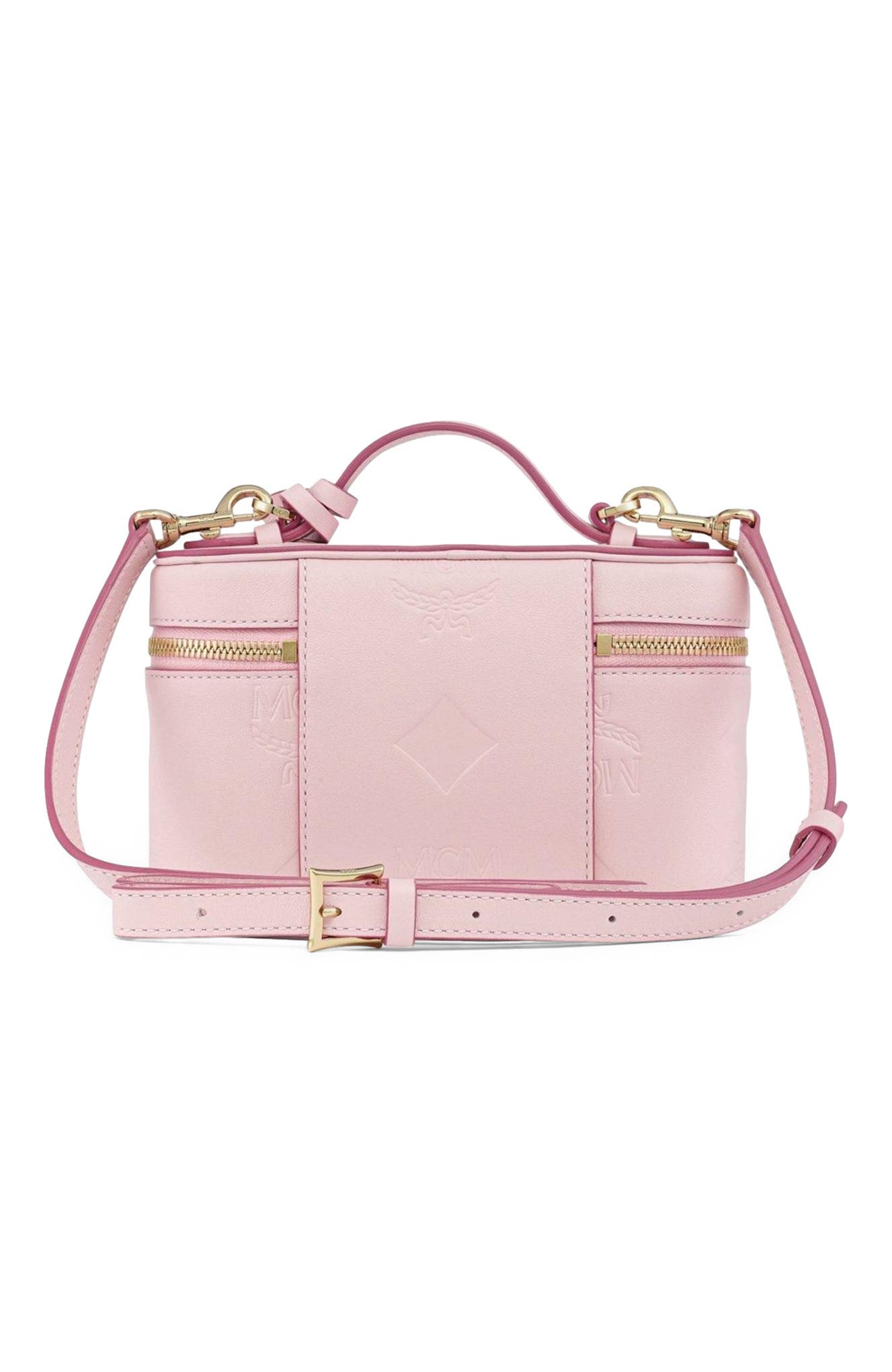 Aren Vanity Case in Maxi Monogram Leather, Alternate, color, Lotus