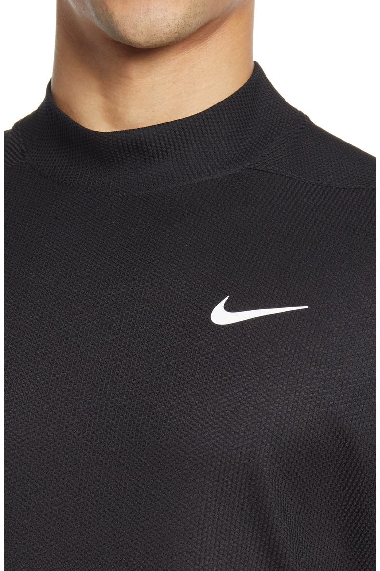 Nike Dri-FIT Tiger Woods Mock Neck Golf T-Shirt, Alternate, color, BLACK/ BLACK/ WHITE