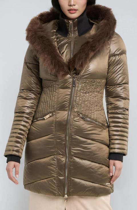 Gigi-El Faux Fur Trim Hooded Parka