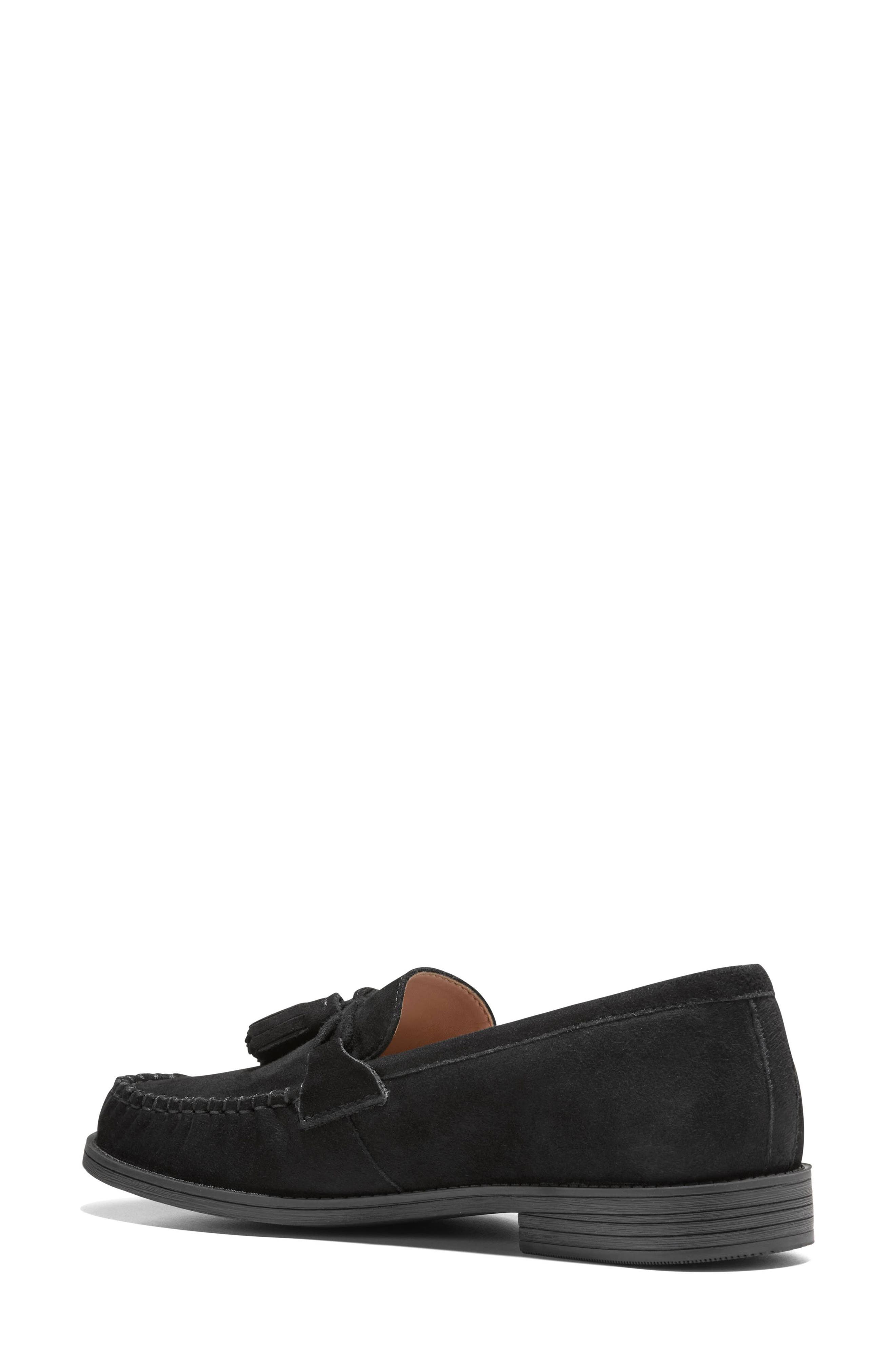 Cole Haan Stassi Tassel Loafer, Alternate, color, Black Suede