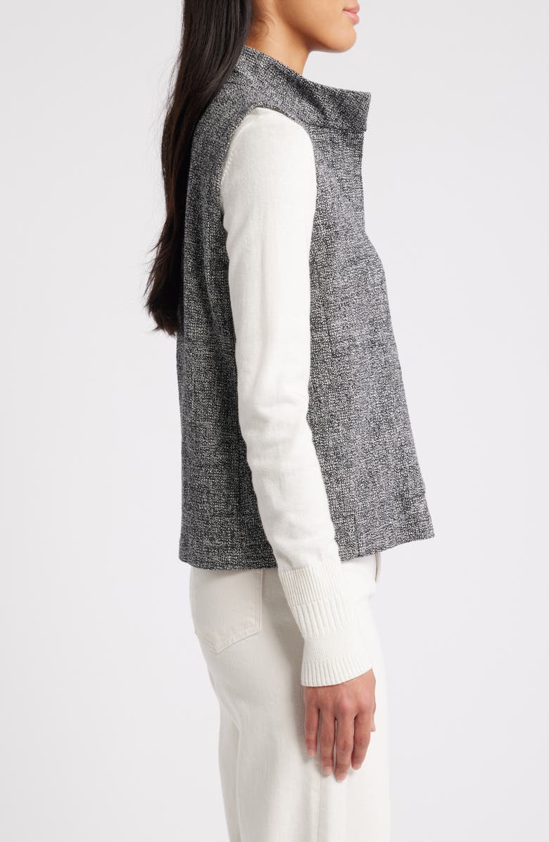 Eileen Fisher Stand Collar Stretch Organic Cotton Vest, Alternate, color,