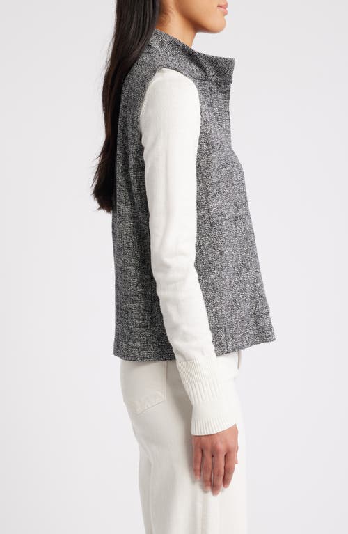 Eileen Fisher Stand Collar Stretch Organic Cotton Vest In Gray