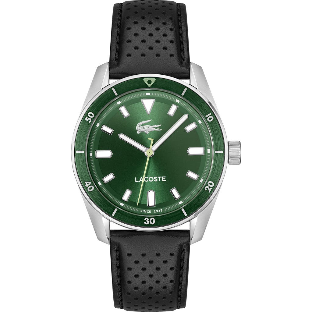 Lacoste Boston Leather Strap Watch, 39mm In Green