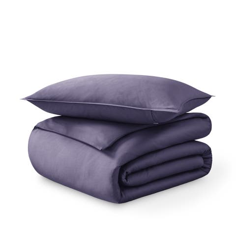 400 Thread Count Organic Cotton Sateen Duvet Cover and Sham Set