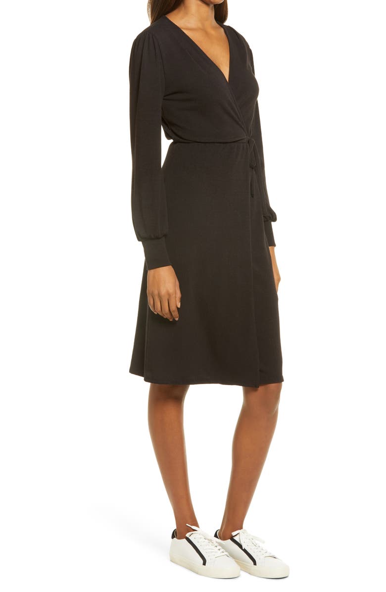 Fraiche by J Wrap Long Sleeve Midi Sweater Dress, Alternate, color,