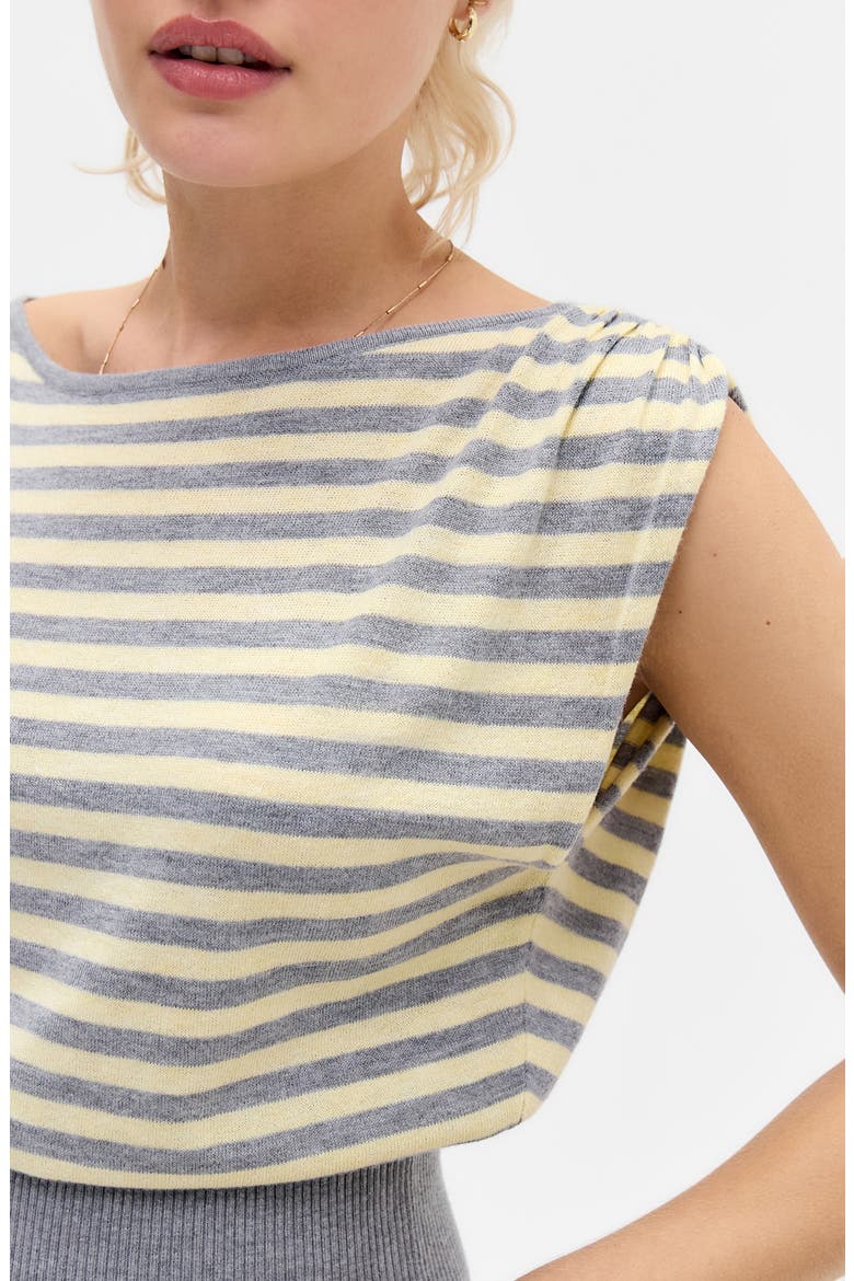 Bailey Stripe Boat Neck Crop Top, Alternate, color, YELLOW