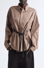 Vaquera Belted Cotton Button-Down Shirt