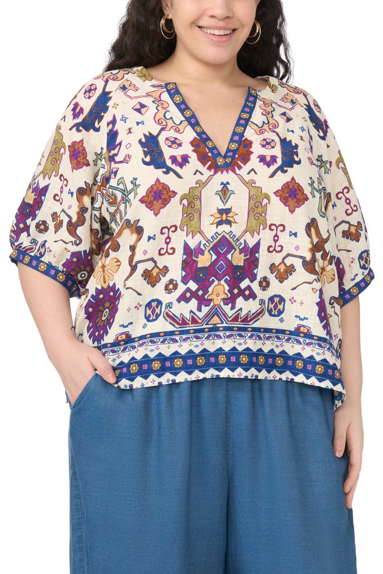 Print Top, Main, color, NEW IVORY