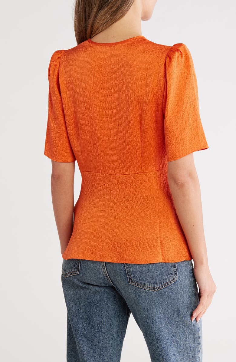LK Bennett Gabbi Silk Blend Top, Alternate, color, Orange
