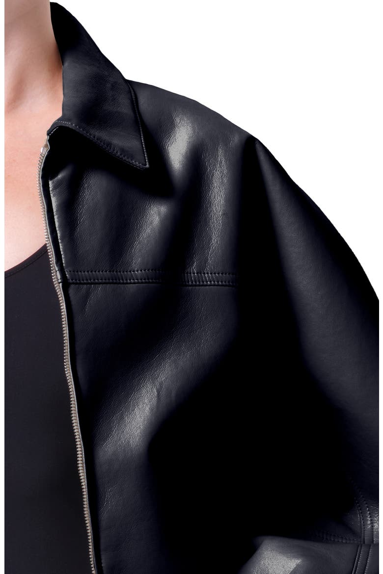 Dixon Recycled Leather Bomber Jacket, Alternate, color, DETOX BLACK