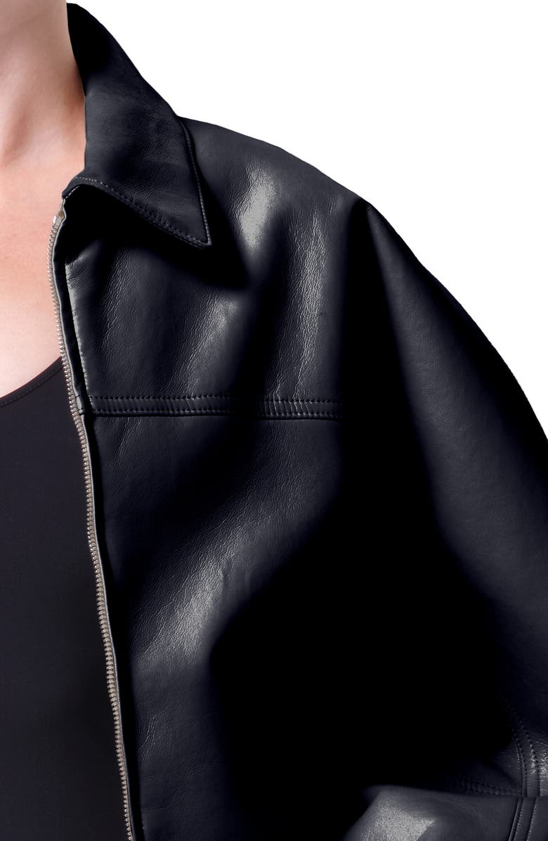 AGOLDE Dixon Recycled Leather Bomber Jacket, Alternate, color, Detox Black