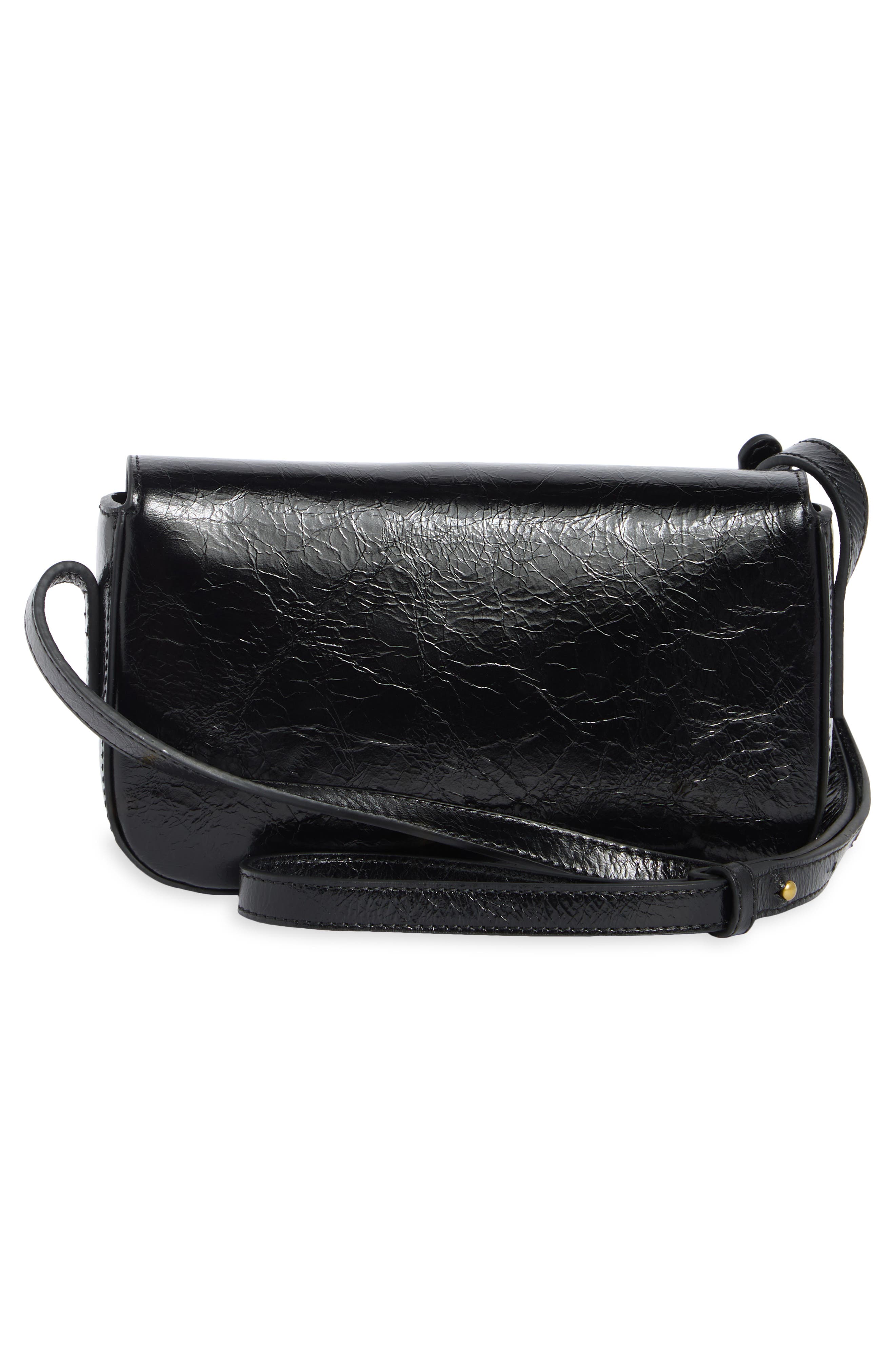Small Palm Leather Crossbody Bag, Alternate, color, BLACK