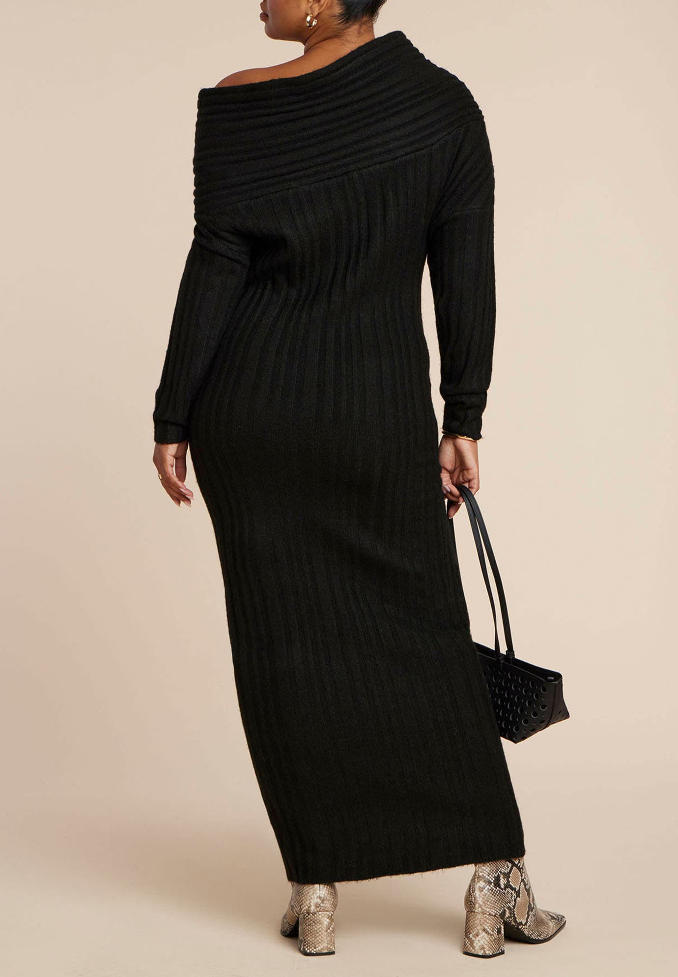 High Collar Sweater Dress - image 4