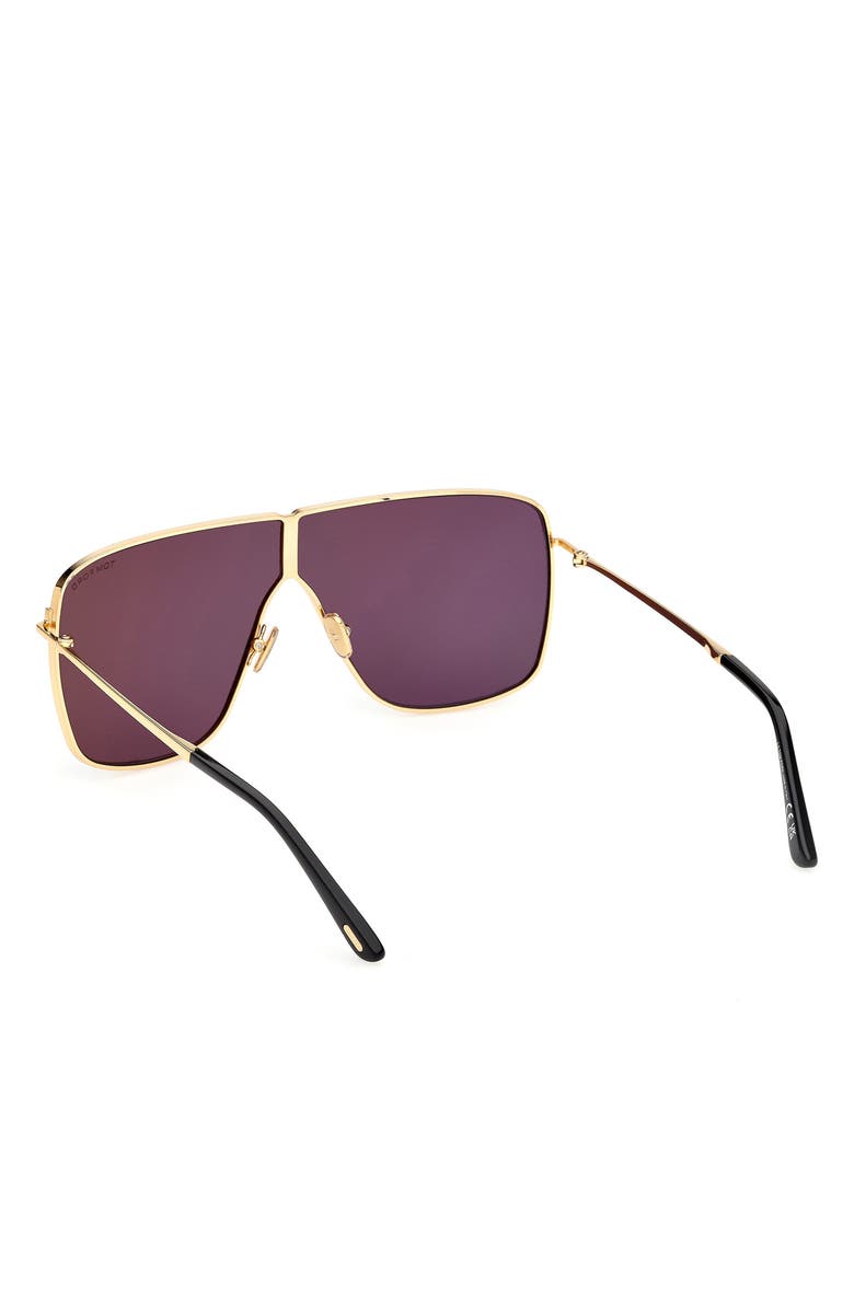 TOM FORD Huxley 68mm Oversize Navigator Sunglasses, Alternate, color, Shiny Deep Gold / Smoke