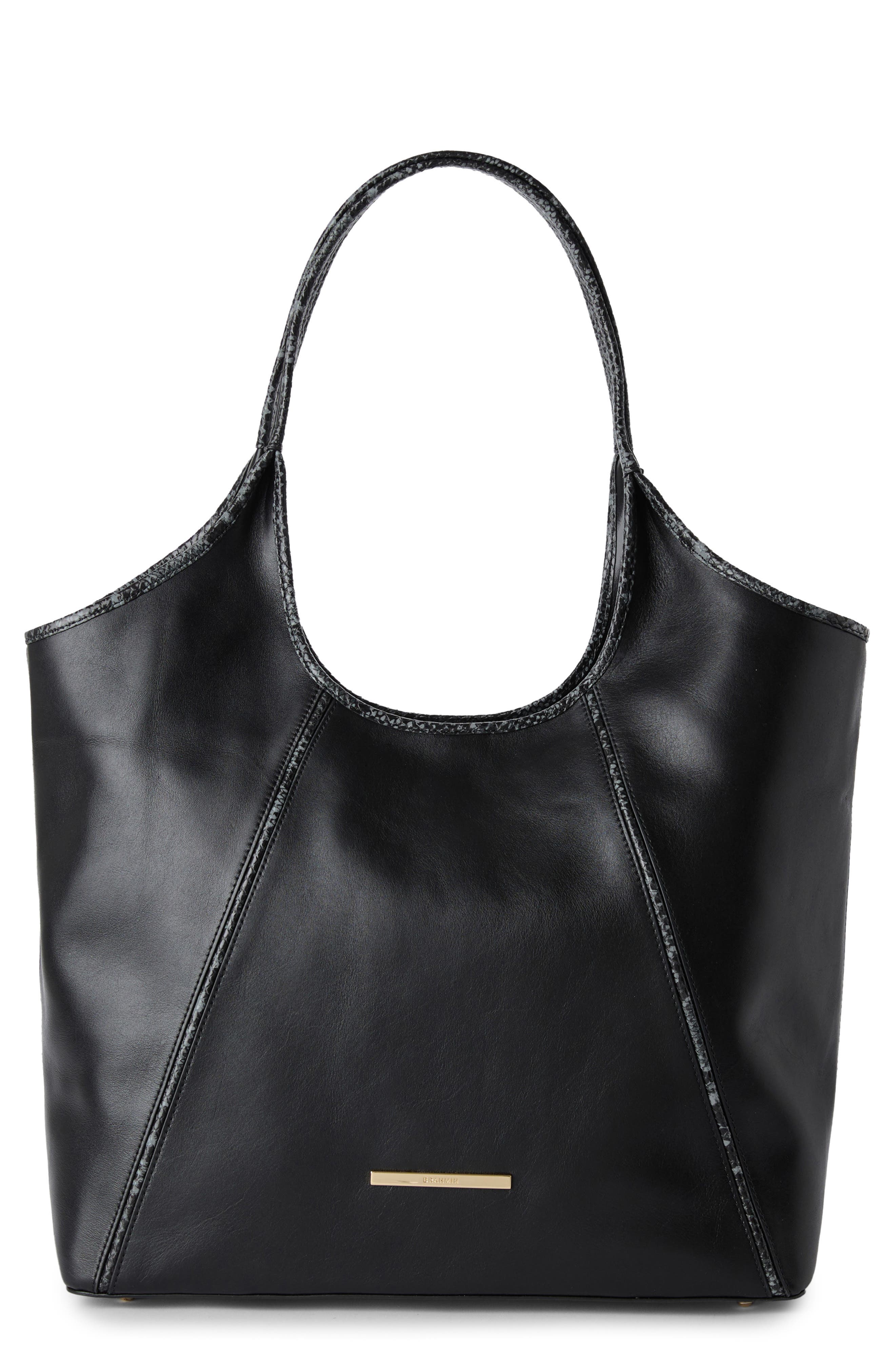 Brahmin Iona Leather Tote Bag, Main, color, Black Dietrich