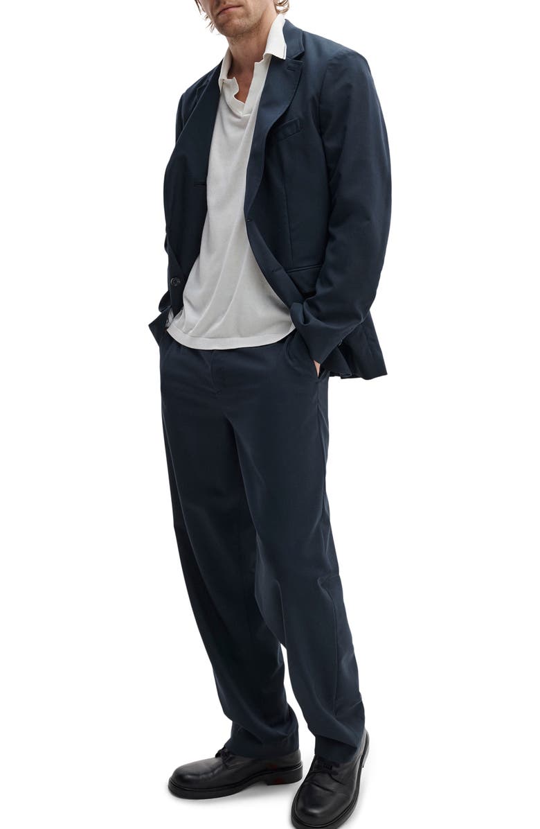 rag & bone Skeleton Navy Cotton Piqué Blazer, Alternate, color, Navy