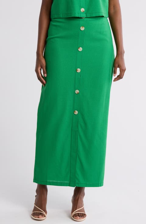 Abby Button Front Maxi Skirt