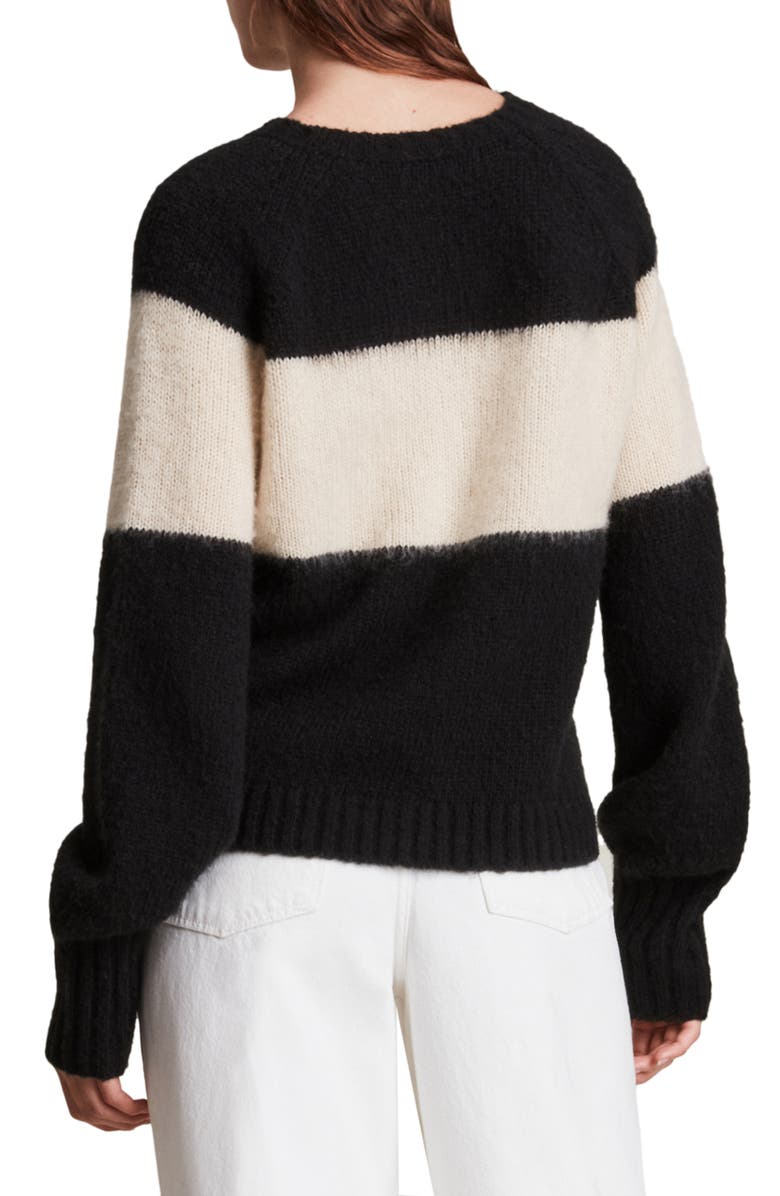 AllSaints Lou Uno Colorblock Stripe Crewneck Pullover, Alternate, color, 