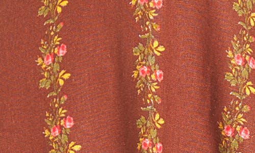 Wayf Fern Floral Linen Blend Midi Dress In Brown