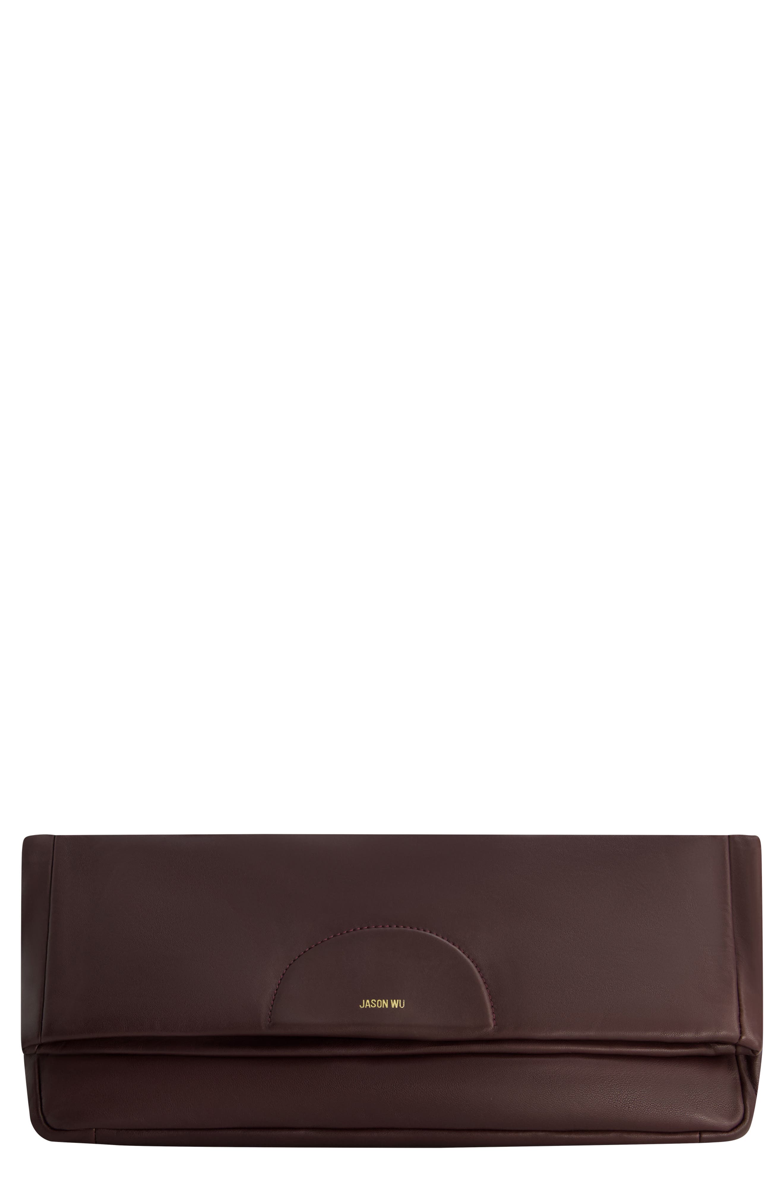 DUVET FOLD OVER CLUTCH, Main, color, CABERNET