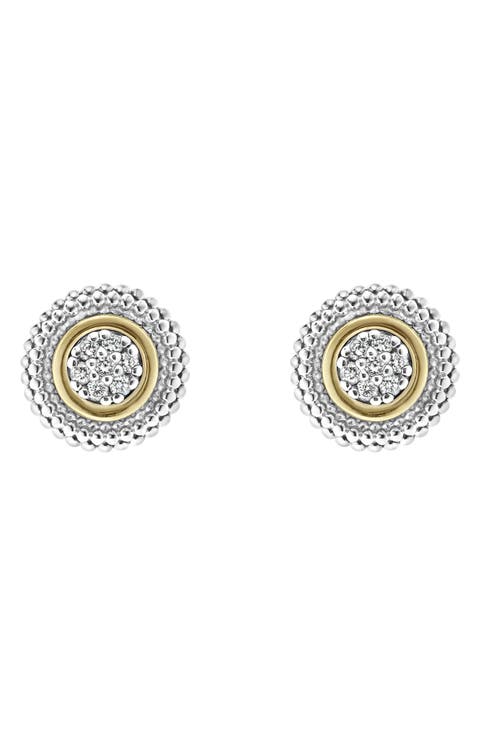 Caviar Diamond Stud Earrings