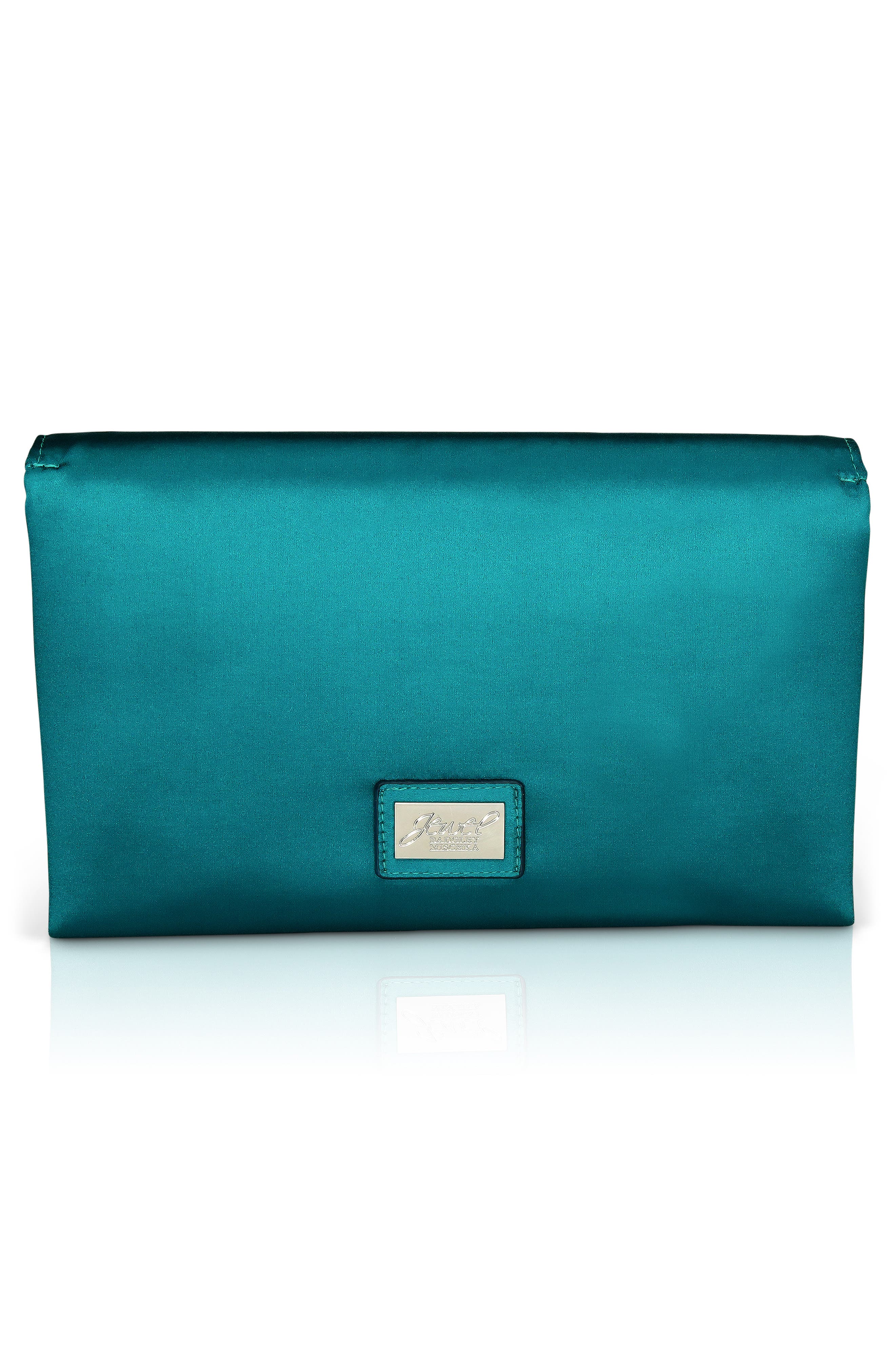 Harper Satin Envelope Clutch, Alternate, color, TURQUOISE