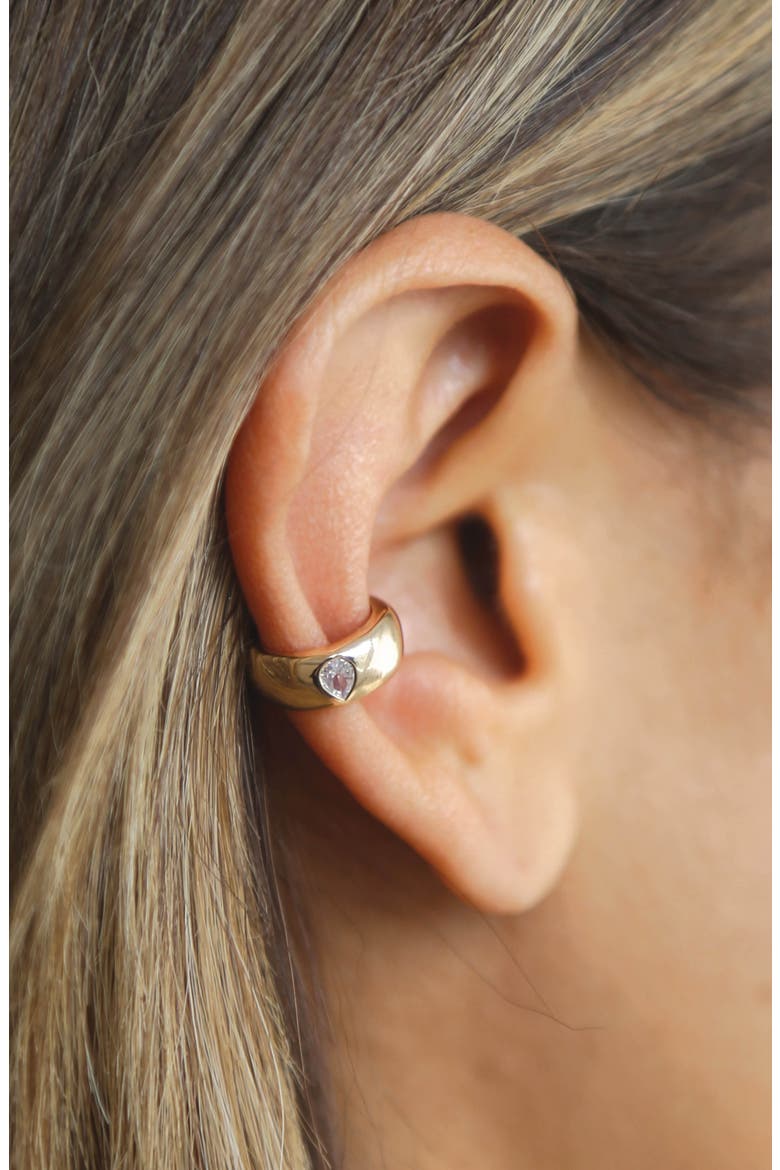 Hammered Ear Cuff, Alternate, color, GOLD
