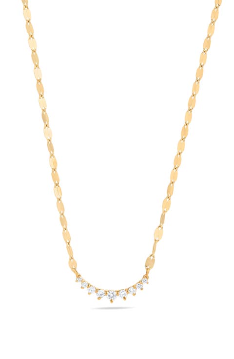 14K Gold Mini Curved Diamond Pendant Necklace