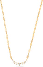 LANA 14K Gold Mini Curved Diamond Pendant Necklace