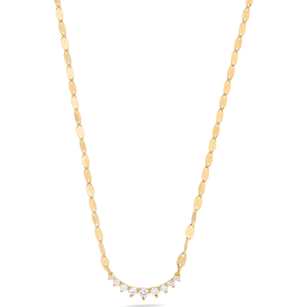 Lana 14k Gold Mini Curved Diamond Pendant Necklace