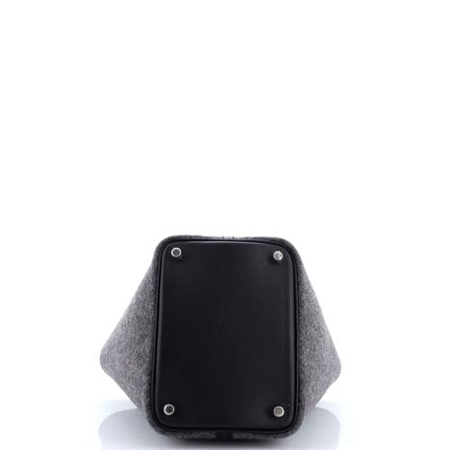 Pre-owned Hermes Hermes Picotin Lock Bag Felt With Leather Pm In Gray